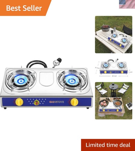 Stainless steel dual burner - steel,